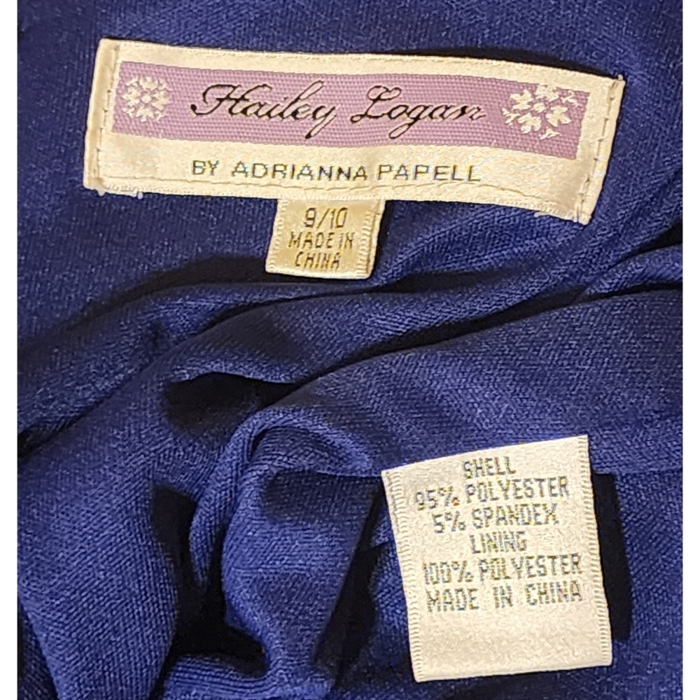 Hailey Logan by Adrianna Papell Formal Gown Navy Silver Sequins & Beading - Picture 13 of 13